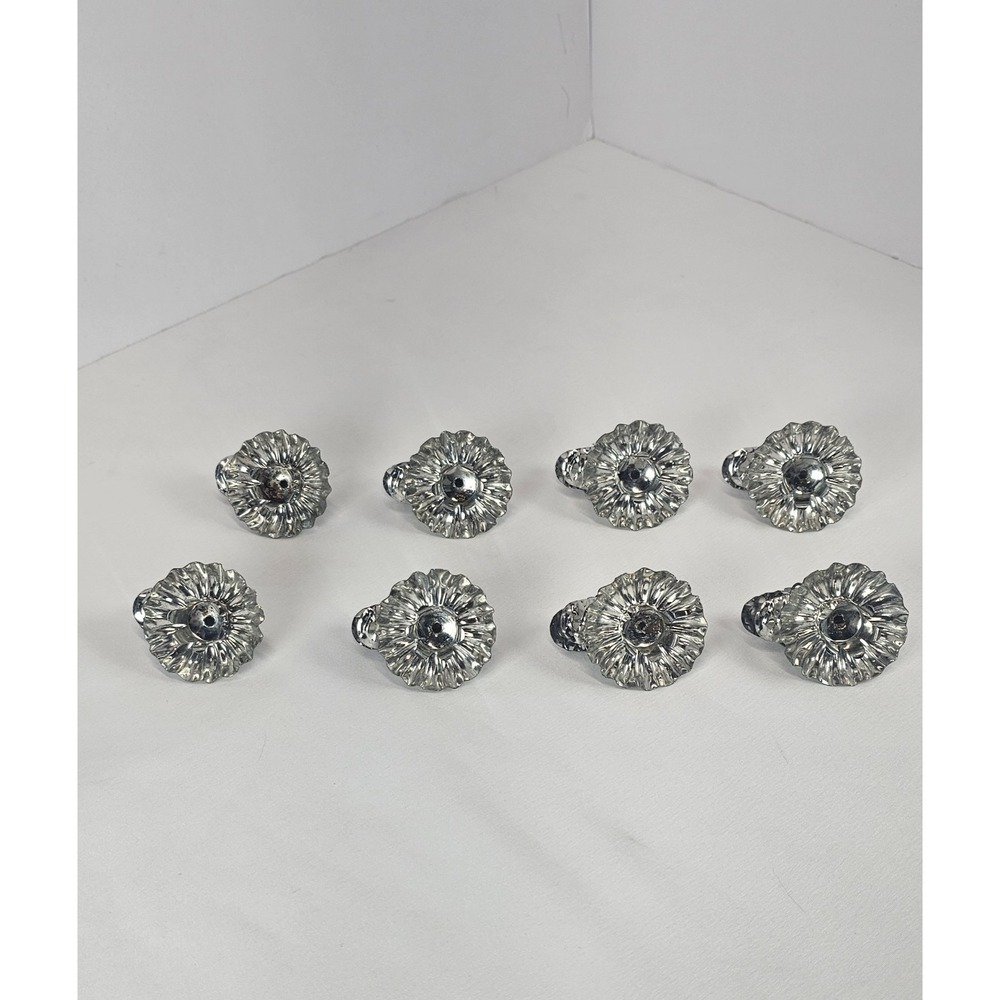 Vintage Christmas Tree Candle Clips Set 8 Silver Tone Aluminum Germany Style